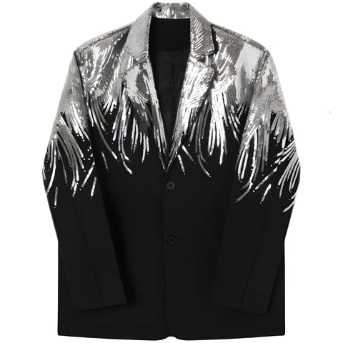 The Silver Flames Sequin Blazer 0 VOIR Studios 