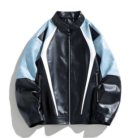 The Knox Faux Leather Jacket VOIR Blue 3XS 