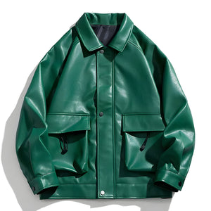 The Leocadia Leather Zip Jacket VOIR Green S 