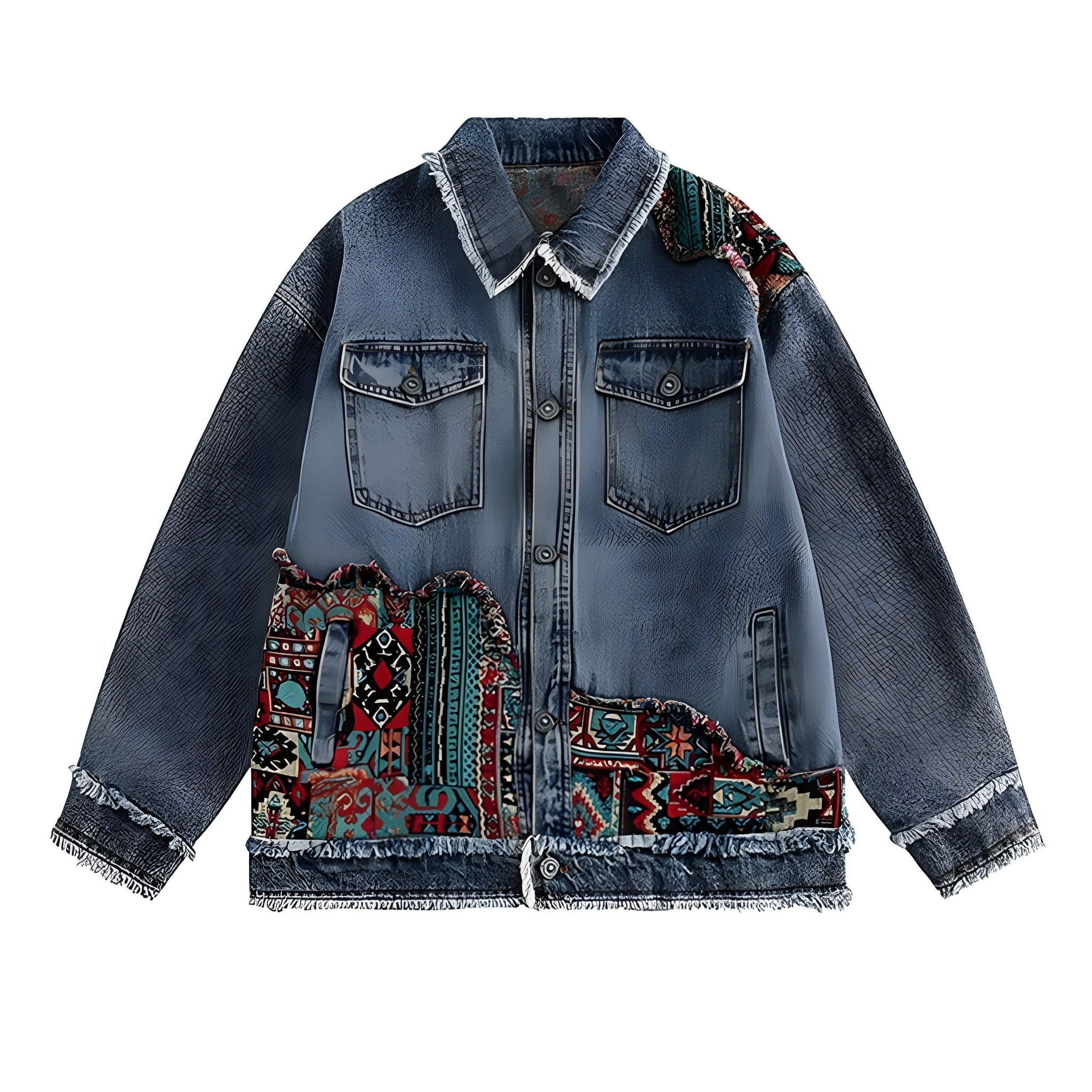 The Draco Oversized Patchwork Jacket VOIR Blue S 