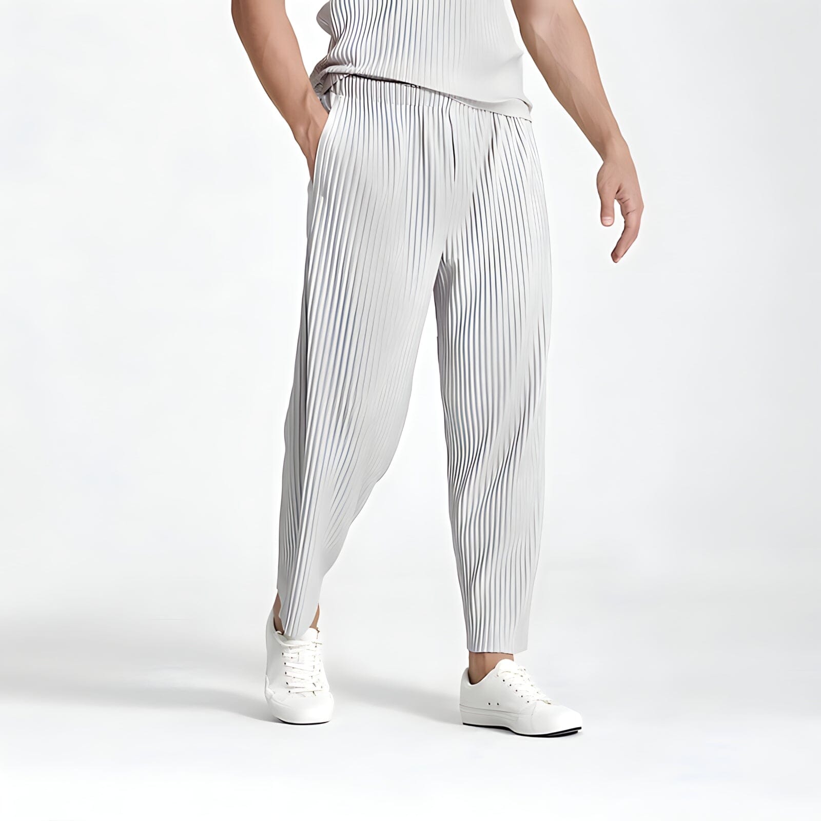 The "Franco" Pleated Casual Pants 0 VOIR Gray S 