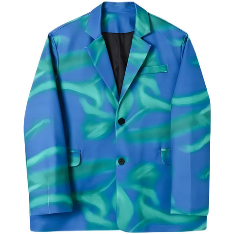 The "Aqua Aura" Oversized Blazer 0 VOIR Studios Blue S 