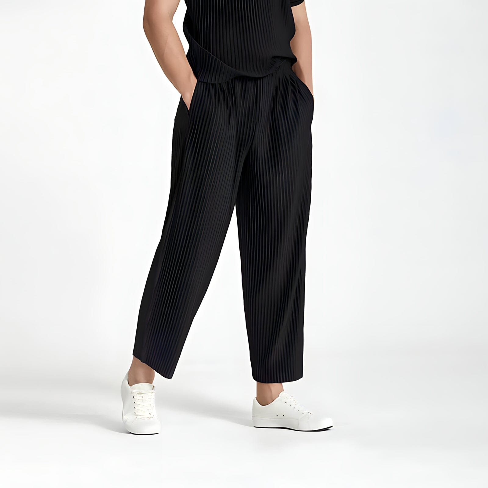 The "Franco" Pleated Casual Pants 0 VOIR Black S 