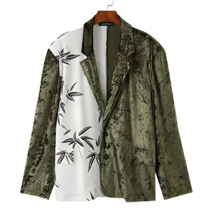 The "Tuscany" Spliced Velvet Blazer VOIR Green S 