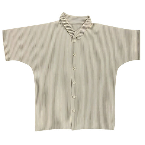 The "Lukas" Pleated Shirt 0 VOIR Studios Apricot S 