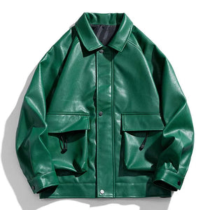 The "Leocadia" Leather Zip Jacket VOIR Green XL 