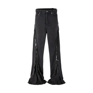 The "Marley" Fishtail Hem Loose Fit Pants VOIR Black XS 