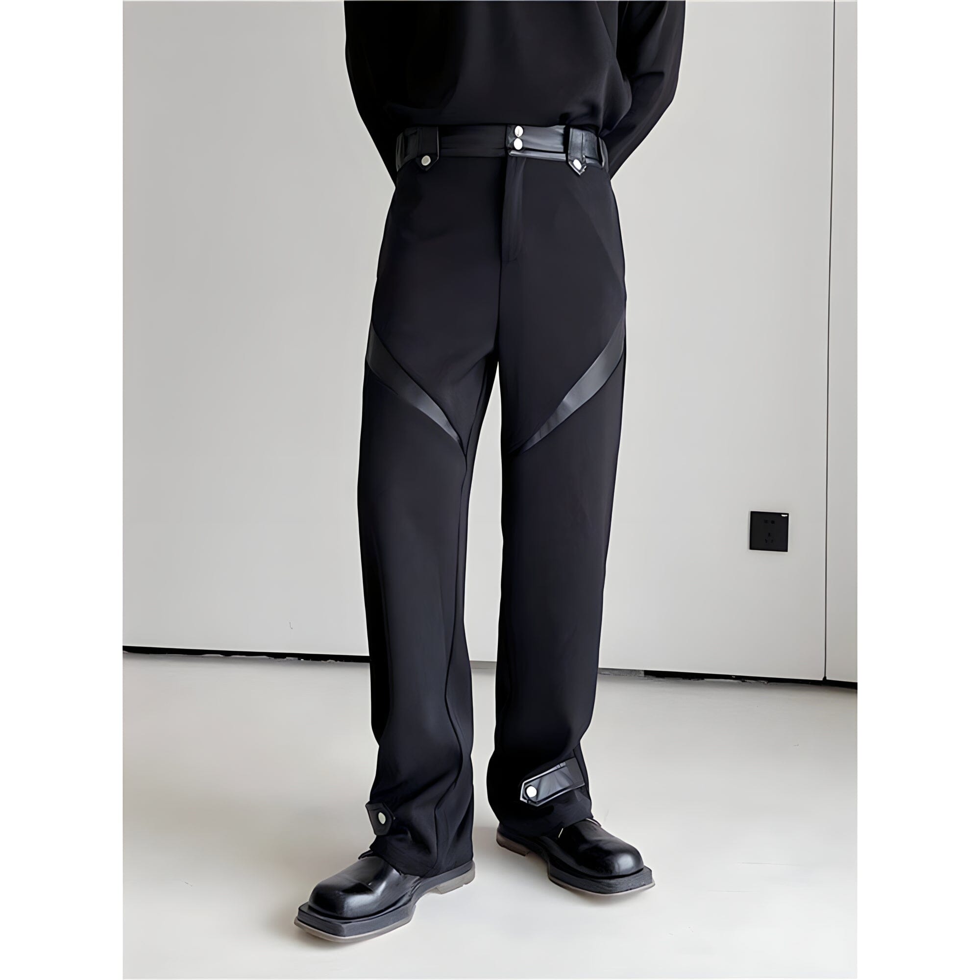 The "Side-Stripe" Loose Fit Dress Suit Pants 0 VOIR Black S 