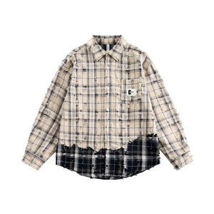 The Eamon Long Sleeve Patchwork Shirt VOIR S 