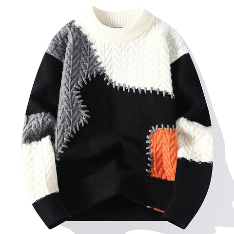 The Vivaldi Oversized Patchwork Sweater VOIR Black S 