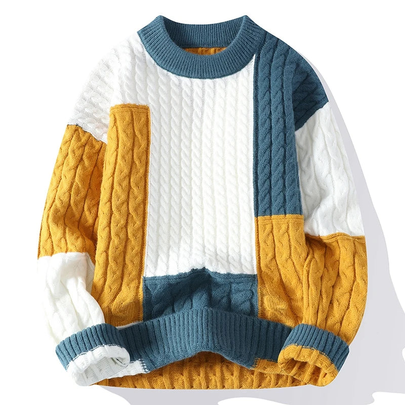 The Faelan Oversized Patchwork Sweater VOIR Blue XS 