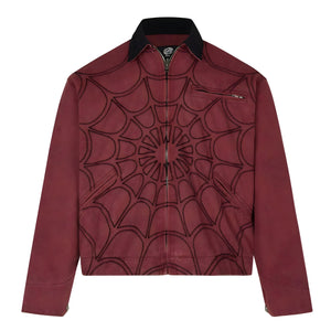 The "Arachne" Cropped Embroidered Jacket VOIR Red S 