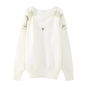 The "North Star" Utility Oversized Sweater 0 VOIR Studios White S 