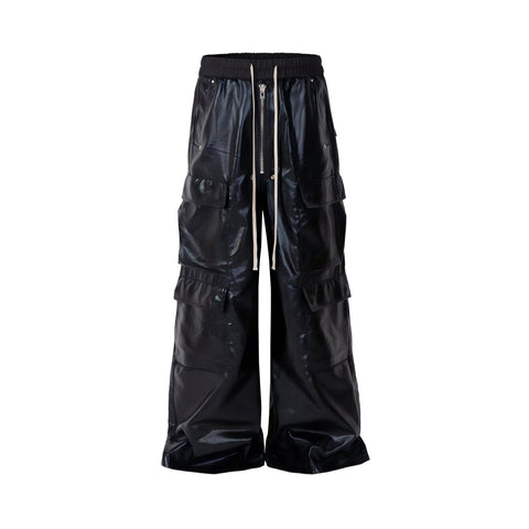 The "Matteo" Loose Fit Leather Cargo Pants VOIR 