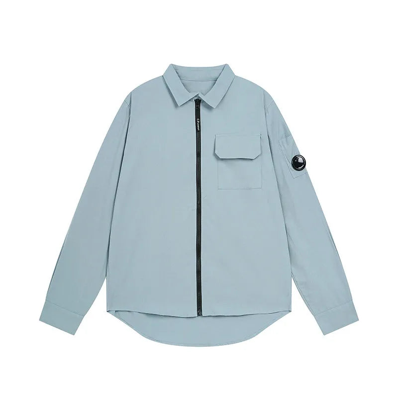 The Lysandor Long Sleeve Zip Shirt VOIR Blue S 