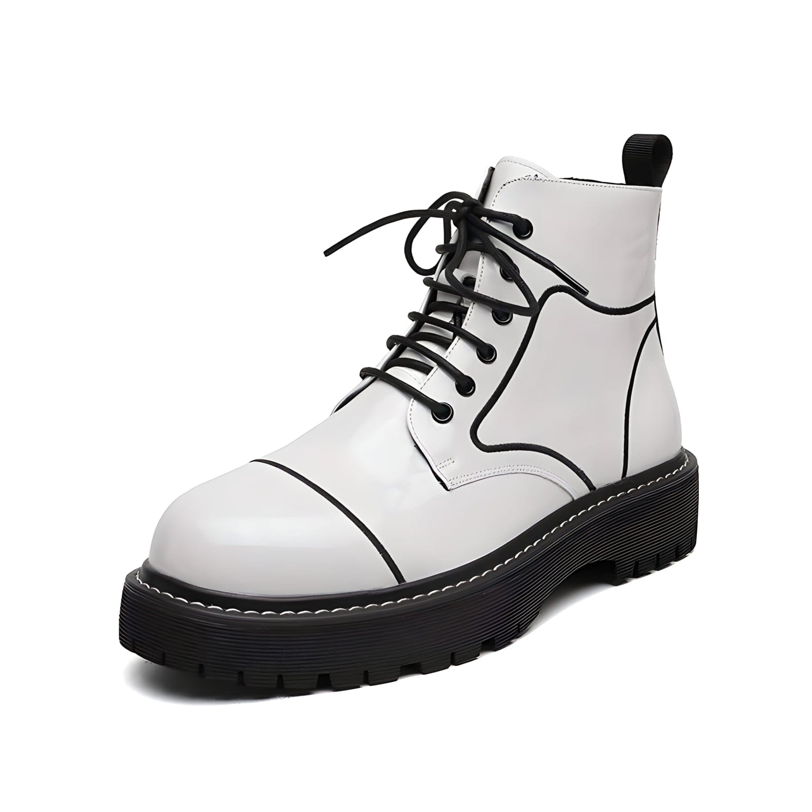 The "Trident" Leather Platform Boots VOIR White EU 38 / US 6 