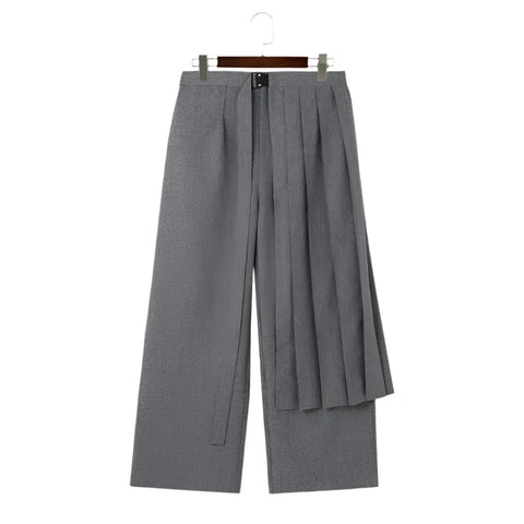 The Eryx Layered Pleated Loose Fit Pants VOIR XL Grey 