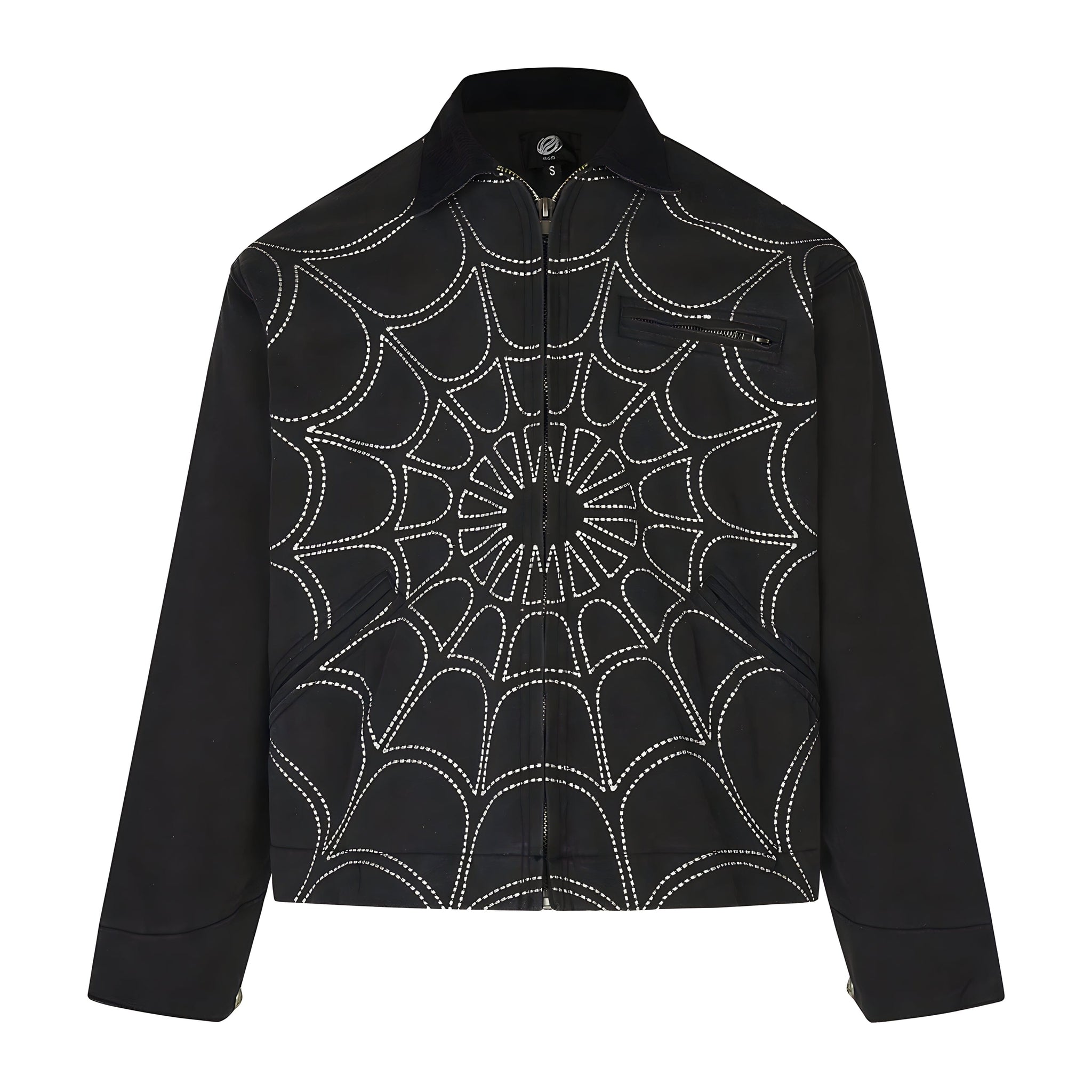 The "Arachne" Cropped Embroidered Jacket VOIR Black S 