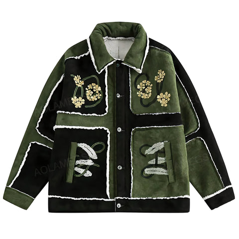 The "Azalea" Plush Embroidered Oversized Jacket VOIR XS 